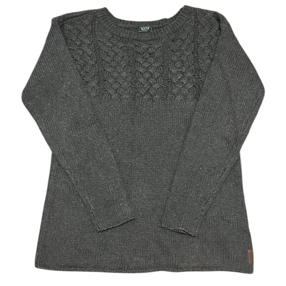 Vintage Roots Cable Knit Sweater Women’s XL Gray Wool Cotton Blend Cozy‎ Cabin - Picture 1 of 6